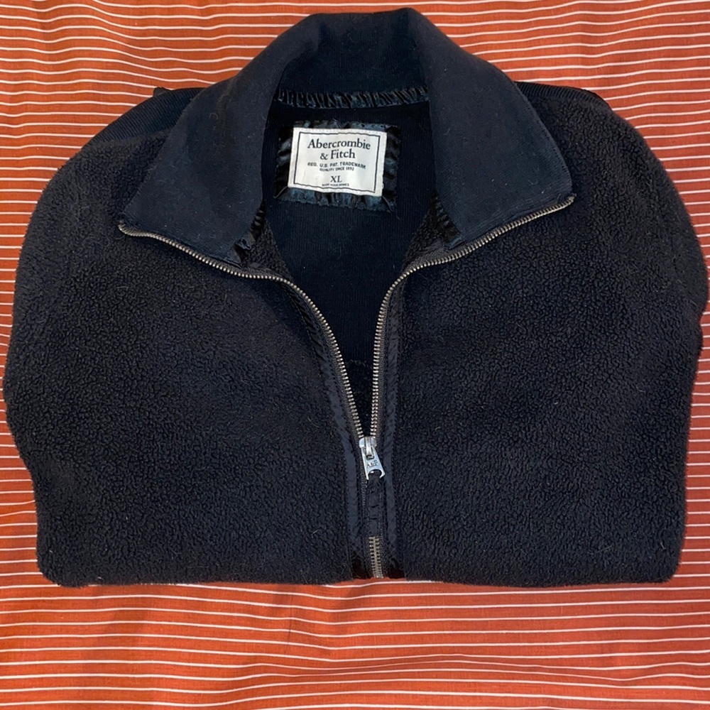 Black Abercrombie Zip Up Fleece - EUC - Size XL